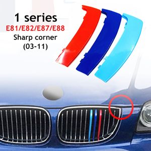 3x Mスタイル2スタイル3DカーグリルグリルカバークリップトリムBMW 1シリーズE81 E82 E87 E88 2005 2006 2007 2008 2009 2009 2011