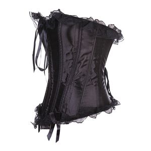 Czarne gorsety i rufie dla kobiet Top Seksowna bielizna erotyczna Push Up Gothic Lace Vintage Cosplay Victorian Plus Size