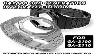Assistir bandas de 2ª 3ª geração Acessórios modificados para GA2100 GA 2100 2110 Caixa de metal e tira de aço inoxidável Watchband8080540