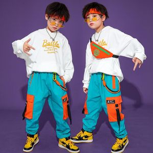 Festival per bambini hip hop danza abbigliamento con cappuccio con cappuccio pantaloni cargo per ragazze ragazzi jazz danza costume abiti da abbigliamento da strada di Halloween