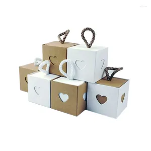 Party Supplies 10st/Bag Creative Kraft Paper Candy Presentlådor Lykta Hexagon Box Wedding Christmas Valentine's