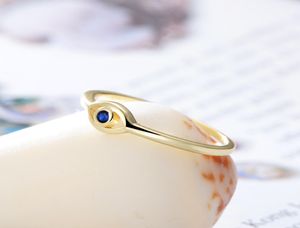 Sapphire Blue CZ Evil Eyes Ring 14K Gold Plated in Solid 925 Sterling Silver Women039s Engagement Wedding Jewelry For Gift8959407