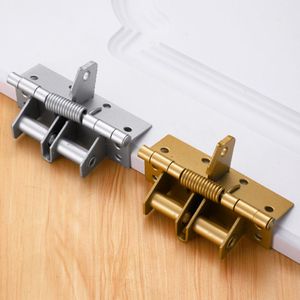 Door Spring Hinge 1 Set Compact 90 Degree Positioning Rustproof Wear Resistant Wood Door Spring Closer for Furniture