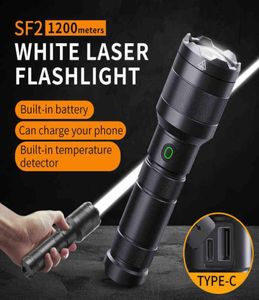 NATFIRE SF2 White Laser Flashlight LEP 1200 Meter Built in 21700 Battery Type C Rechargeable Tactical Military Search Flashlight W7607936