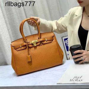 Leather Bk Designer Bags Handmade Litchi Grain Texture Carryon Messenger Large Capacity 35cm Womens Bag Trend
