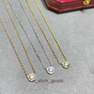 High end designer necklace carter Classic Bubble Necklace Womens CNC Craft Round Mini Single Diamond Collar Chain Neckchain V Gold High Edition Original 1:1 With logo