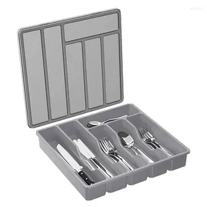 Dinnerware Sets Organizador de talheres com tampa Divisor de bandeja de armazenamento para utensílios de cozinha Garfo de design e piqueniques para piqueniques de piquenique