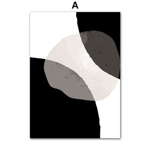 Современная абстрактная линия геометрическая минимализм Печать стены на стенах холст рисовать черные белые плакаты картинки стены для декора гостиной