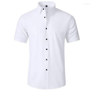 Camicie casual maschile a colori solidi slim fit camicia elasticizza sottile