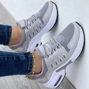 Large Size New Casual Sports Shoes, Flying Woven Slope Heel Round Toe Lace Up Mesh Breathable Women's Shoes
