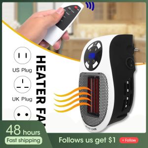 Heaters Portable Electric Heater Plug in Wall Heater Room Heating Stove Household Radiator Remote Warmer Machine 500W Set For Winter