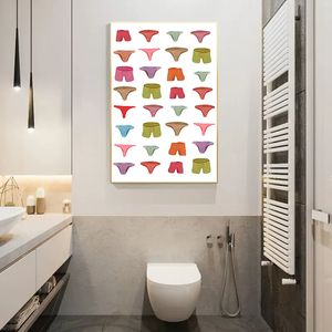 Śmieszne znak łazienki Sexy Butts Boobs Plakat Parvas Malowanie minimalistyczne nordyckie sztuki ścienne do nowoczesnego wystroju domu w salonie cuadros