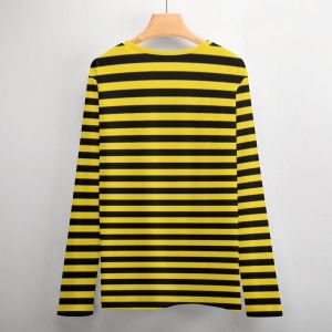 Bumble Arılar T-Shirt Adam Sarı ve Siyah Stripes Kawaii T gömlekleri Sonbahar Yenilik Tişört Uzun Kollu Desen Artı Boyut Üstleri