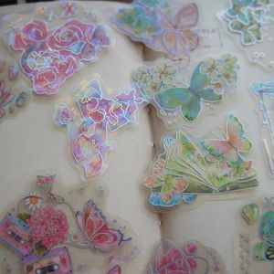 Gift Wrap 10pcs Laser Gold Butterfly In Love With Flowers Style Sticker Scrapbooking DIY Packing Label Decoration Tag