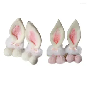 Party Supplies Ears Hair Clips Plush Easter With Pompoms Cute Cosplay Costume Accessories For Kids And Adults T8NB