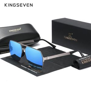 Kingseven Driving Mens Polarised Solglasögon Ultra Thin Temples Pilot Sol Glasögon för män UV400 Retro Eyewear 240410