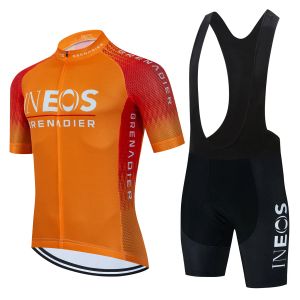 2023 Ineos grenadier Cycling Set Men Summer Cycling Jersey半袖自転車サイクリング衣類MTBバイクウェアMaillot Ciclismo