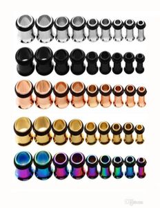 2018 Nya 18st Lot 16mm10mm rostfritt stål öronproppar tunnlar trumpetskal öron expansion piercing smycken tillbehör9817931