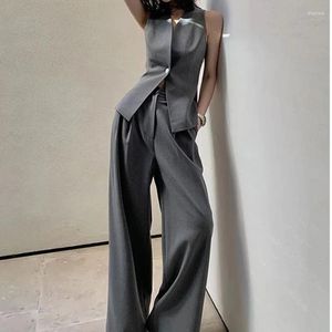 Women's Two Piece Pants Suit Vest High-quality Temperament Capable Of Wearing Fashion Wide-leg Pants. Sets Womens Outifits