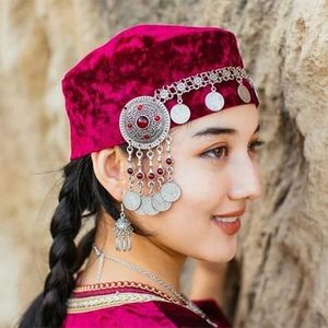Bohemian Boho Headpiece turkoise Long Tassel Coin pannband dekor hårtillbehör smycken för kvinnor som dansar flickor