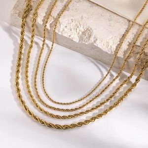 Chains 2mm-5mm Rope Chain Necklace For Women Men Stainless Steel Never Fade Waterproof Jewelry