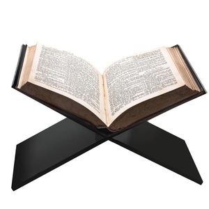 Open Book Display Stand Multifunktionell bokhållare X Form Black Reading Bookstand Display Open Holder For Bible Calender Art