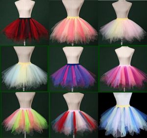 Blandad färg petticoats färgglada tutu tyll kjolar 12 stilar plus size petticoats för bröllopsklänningar xl xxl 5478736