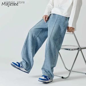 Men's Jeans Jeans Men Simply Casual Washed All-match Trousers Handsome Streetwear dents Cool Hip Hop Ins American Stylish Newly BF L49