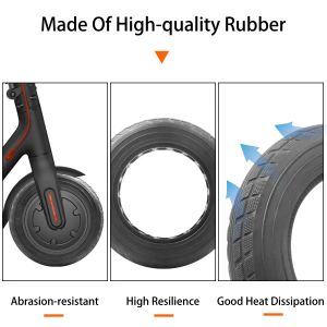 10 Inch Solid Tire Electric Scooter for Xiaomi m365 Pro Scooter Wheel's Replacement Explosion-Proof 10x2 Modified Solid Tires