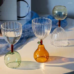 SCHEDE DEL VINE 240 ml di vetro creativo di vetro trasparente a doppio scopo cocktail ad alto piede champagne rosse bevande