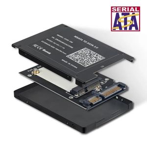 MSATA SSD bis 2,5 Zoll SATA3 HDD SSD -Konverter -Adapterkarte mit 7 mm Dicke Schutzhülle