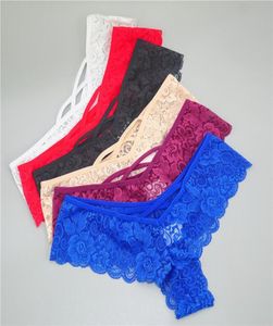 Nuove mutandine sexy di perizoma in pizzo Buone biancheria intima elastica Donne Mini Gstring G String V Back Strappy Calcinha5015561 brasiliano