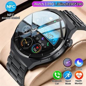 Watches 2023 New GT3 Pro Smart Watch NFC MEN AMOLED 390*390 HDスクリーン心拍数huawei Xiaomiの防水スマートウォッチコール