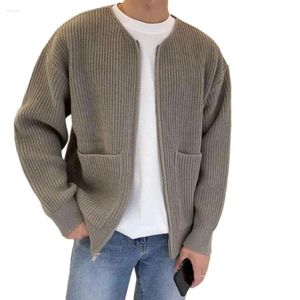 S SWARESS MĘŻCZYZN MĘŻCZYZN POWOD GŁÓWNE SIDY Solidne zamek jesień Zimowe zamknięcie Kieszenie grube Keep Cardigan Lose Zip Up Sweater Męs