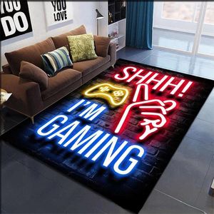 Carpets Game Console Symbols Cards Rug Teen Kawaii Living Room Bedroom Anime Carpet Children's Aesthetic Decor Furry Mat