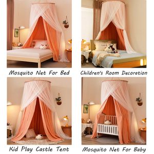 Battilo Bed Canopy For Kids Mosquito Rede para a cama Round Dome pendurado pendurado no castelo externo Play Play Tent Decoração de quarto de crianças