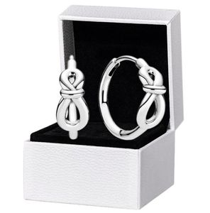 925 Brincos originais do arco de nó infinita de prata esterlina para mulheres Earring9504188