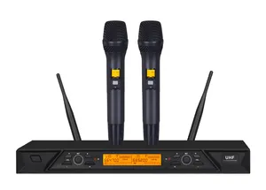 Microphones AK2000 Professional Wireless Two Handheld Microphone Infrared Frequency For Stage Performance Home KTV