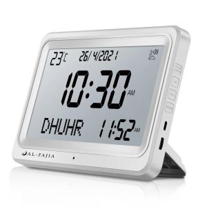 Digital Alarm Clock 8 suona al-Fajia scrivania a schermo LCD più grande Azan Calendario musulmano PREGHIERA MUSLIM ELETTRONICA CAMERA BABELLA