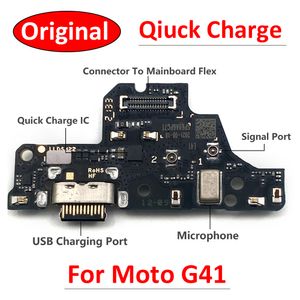 Motorola Moto G41 USB kartı şarj portu kartı USB konektör kartı esnek kablo için orijinal