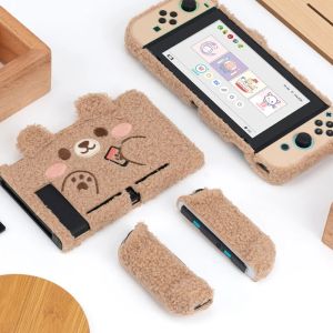 スイッチ用の動物かわいいぬいぐるみ保護ケースハードケーススイッチモデルコントローラーカバーアンチパラッチカバーと互換性