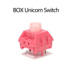 Tastaturen Kailhchosfox Box Pink Unicorn Mechanische Tastaturschalter Liner Hangfeeling MX Switch 5Pin Pom Material wasserdicht und staubdicht