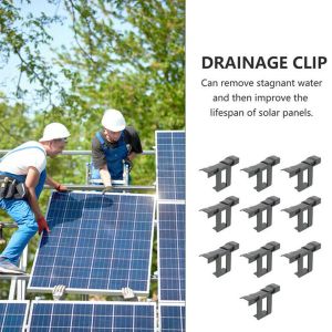 10Pcs Solar Panel Water Drainage Clips Photovoltaic Panel Water Drained Away Clip 30/40/35mm Auto Remove Stagnant Water Dust