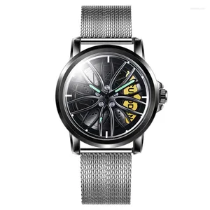 Wristwatches Genuine CURDDEN Brand Unique Tire Creative Designer Watches For Men Fashion Full Stainless Steel Band Quartz Watch Black