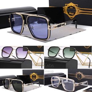 Solglasögon 2024 Vintage Pilot Square Womens Men Fashion Designer Shades Golden Frame Style Sun Mens UV400 Gradient LXN-EVO DIT SUNGLASS