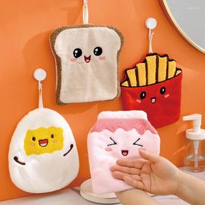 Towel Cartoon Bread Shape Hand Bathroom Hanging Towels Cute Soft Quick Drying Kawaii Kids Bathing Kitchen Wipe Cloth