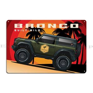 Bronco Raptor встроенный дикий металлический знак настенные настенные печать проектирование плаката гаражного жестяного знака