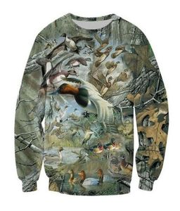 Menswomans più recente Menswomans Duck Hunting Funny 3D Stampa 3D UNISEX Spettacoli con cappuccio Plus size AA0452830431