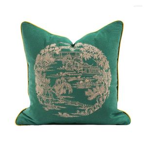 Pillow Chinese Style Luxury Cover Couch Outdoor Decorative Case Vintage Green Color Sofa Chair Bedding Coussin