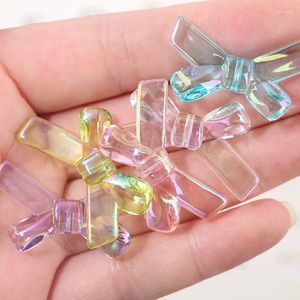 Dekoratif figürinler 10pcs kawaii akrilik bowknot mücevher yapımı reçine cabochon dekorasyon zanaat scrapbooking saç aksesuarları için